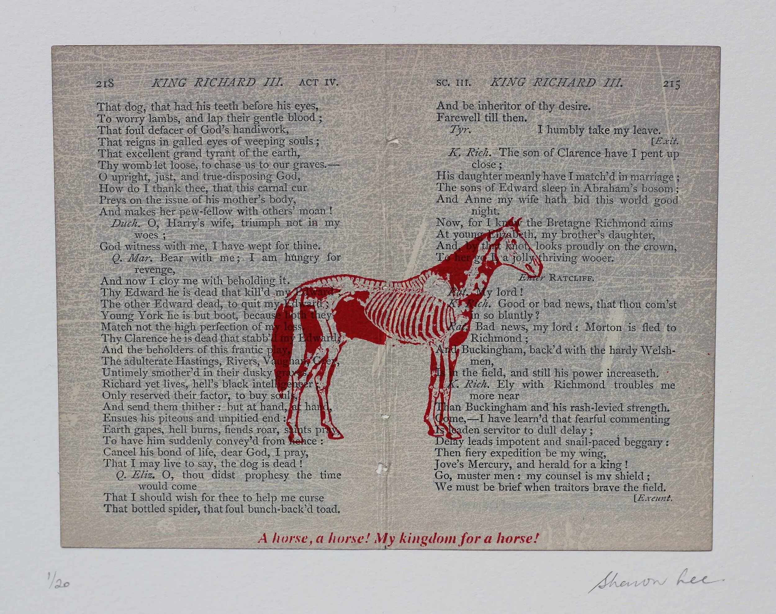 A Horse, A Horse! My Kingdom for a Horse — Lithograph with chine collé