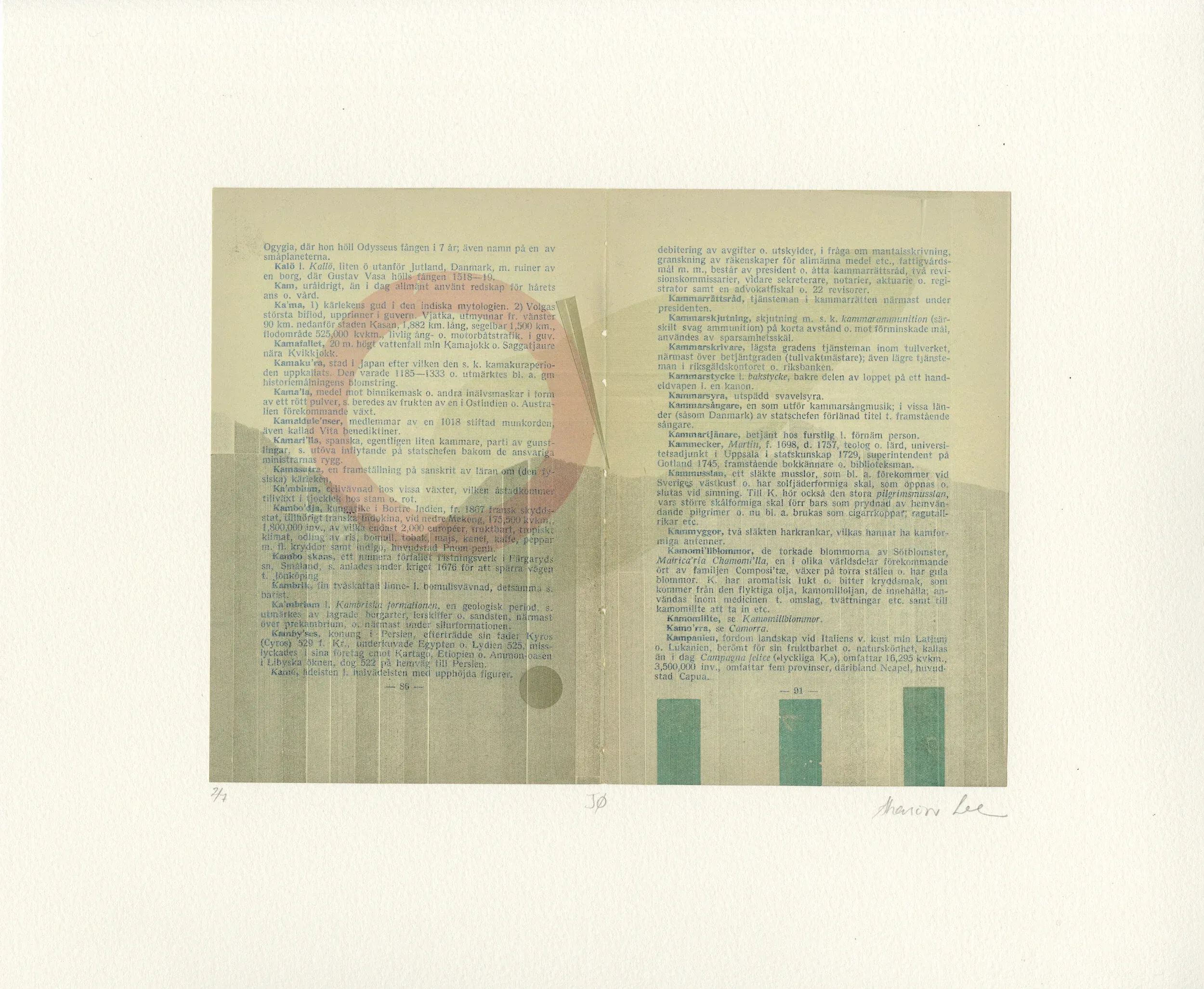 JØ — Lithograph, Relief, chine collé