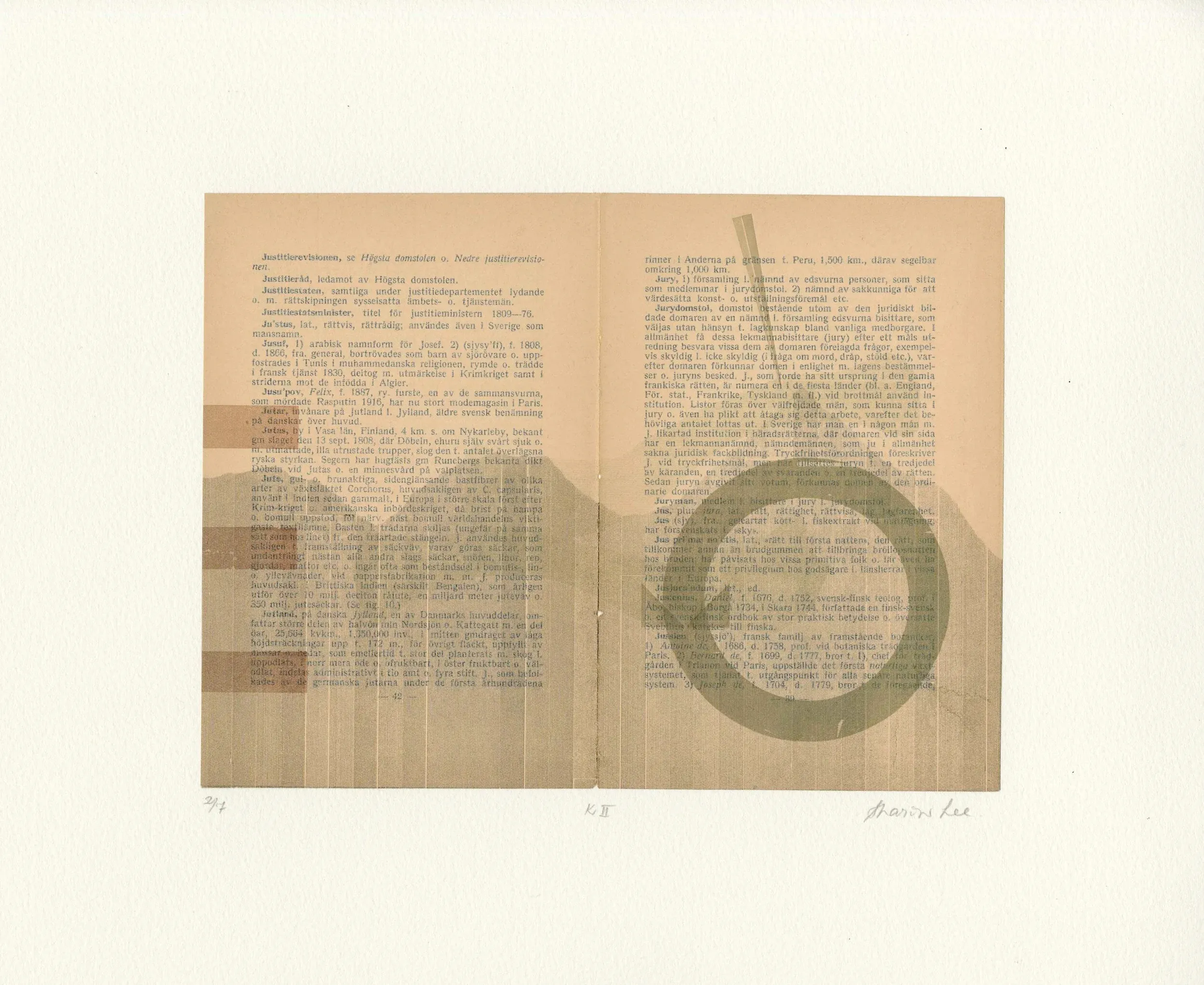 KII — Lithograph, Relief, chine collé