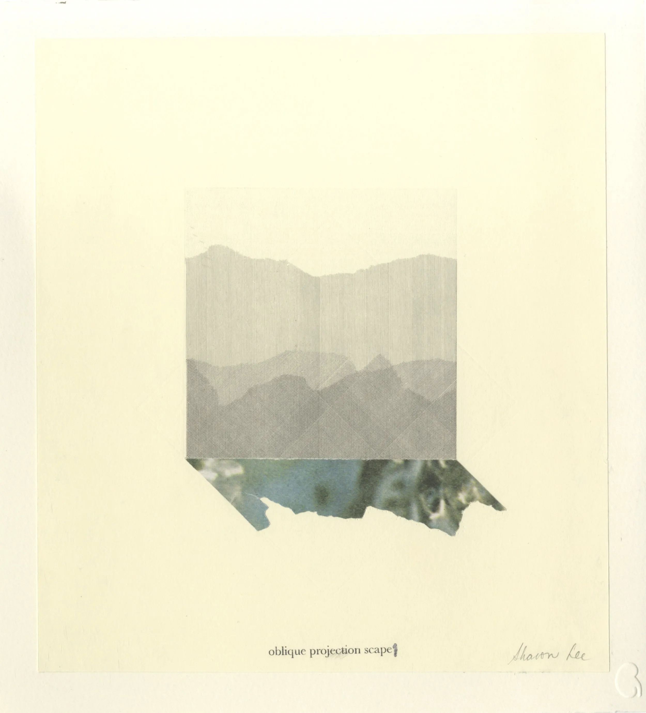 Oblique Projection Scape 1 — Monoprint and collage