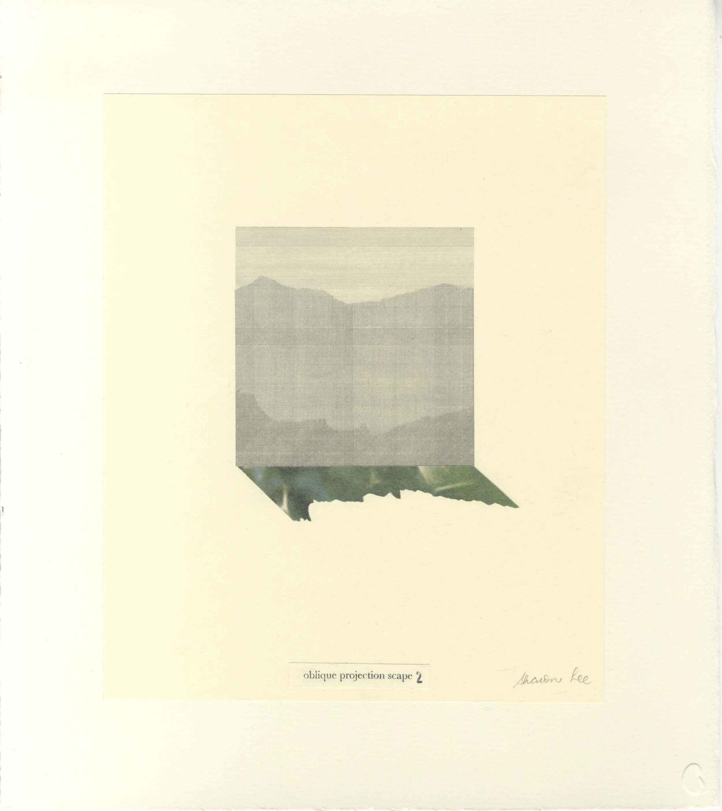 Oblique Projectionscape 2 — Monoprint and collage